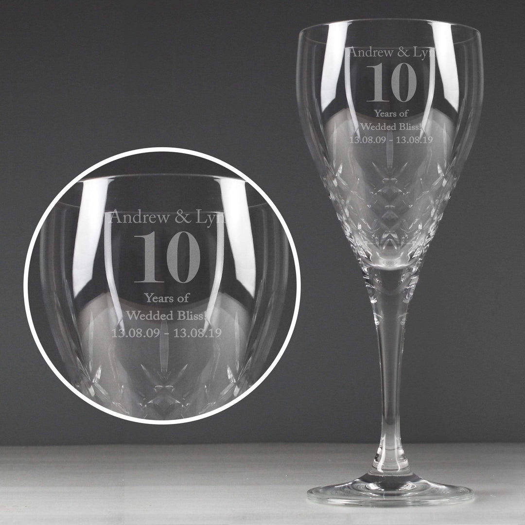 Personalised Memento Glasses &amp; Barware Personalised Big Age Cut Crystal Wine Glass
