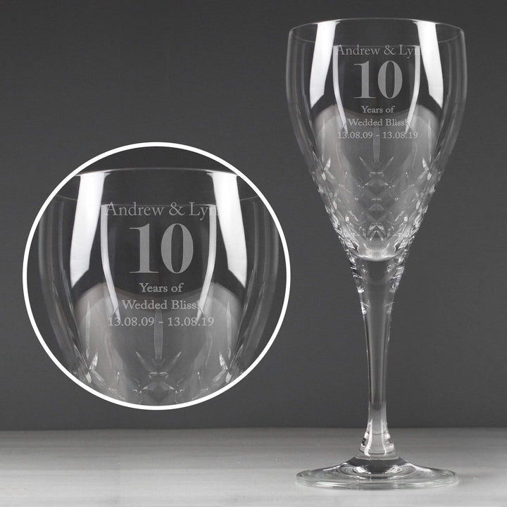 Personalised Memento Glasses &amp; Barware Personalised Big Age Cut Crystal Wine Glass