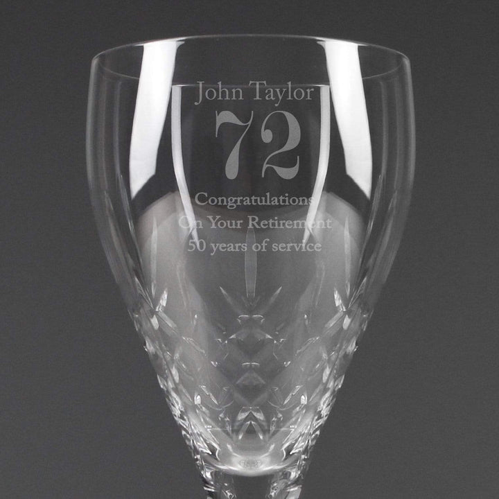 Personalised Memento Glasses &amp; Barware Personalised Big Age Cut Crystal Wine Glass