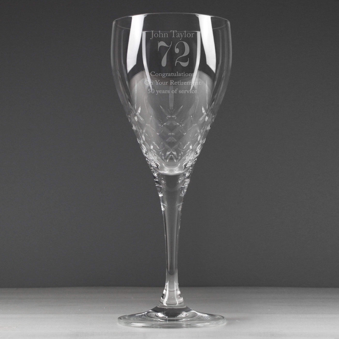 Personalised Memento Glasses &amp; Barware Personalised Big Age Cut Crystal Wine Glass