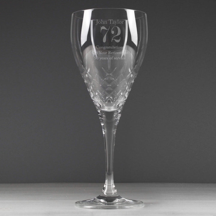 Personalised Memento Glasses &amp; Barware Personalised Big Age Cut Crystal Wine Glass