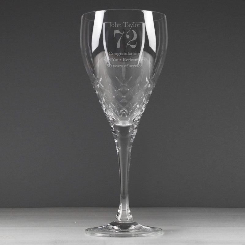 Personalised Memento Glasses & Barware Personalised Big Age Cut Crystal Wine Glass