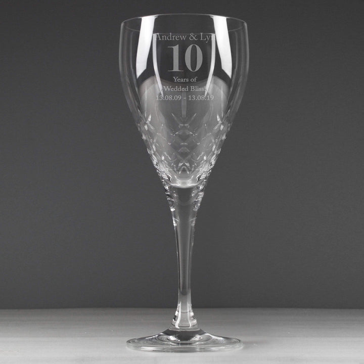 Personalised Memento Glasses &amp; Barware Personalised Big Age Cut Crystal Wine Glass