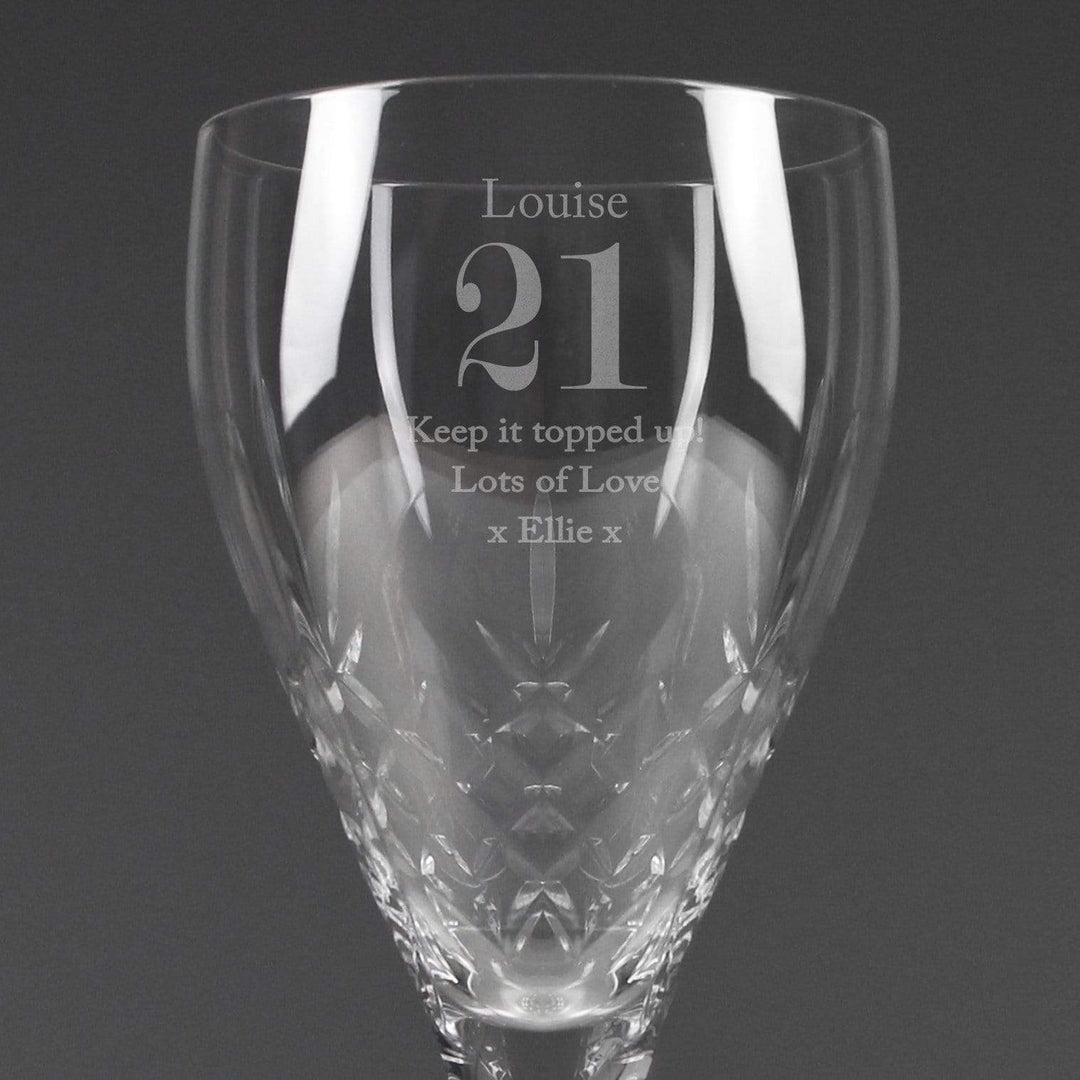 Personalised Memento Glasses &amp; Barware Personalised Big Age Cut Crystal Wine Glass