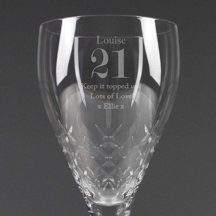Personalised Memento Glasses &amp; Barware Personalised Big Age Cut Crystal Wine Glass