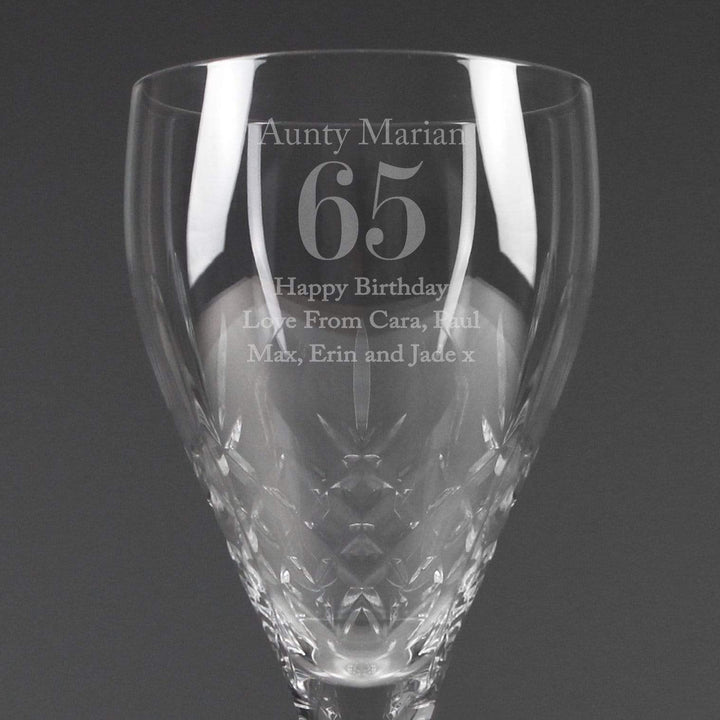 Personalised Memento Glasses &amp; Barware Personalised Big Age Cut Crystal Wine Glass