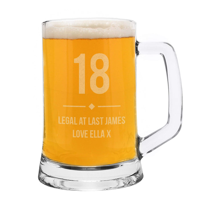 Personalised Memento Glasses &amp; Barware Personalised Big Age Glass Pint Stern Tankard