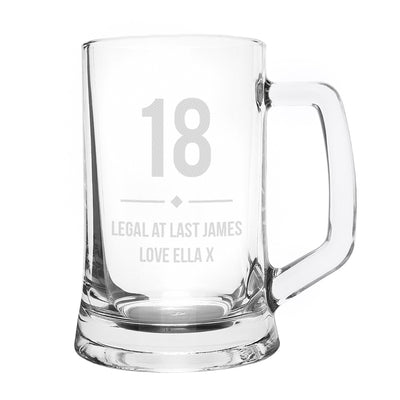 Personalised Memento Glasses & Barware Personalised Big Age Glass Pint Stern Tankard