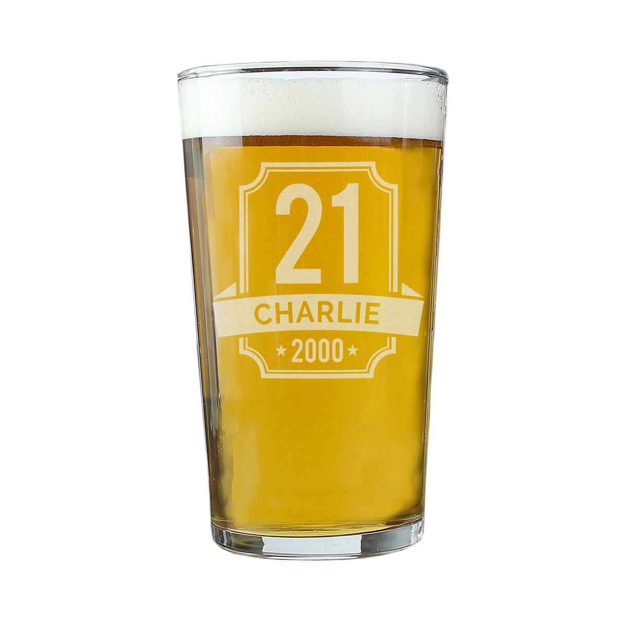 Personalised Memento Personalised Big Age & Name Birthday Pint Glass