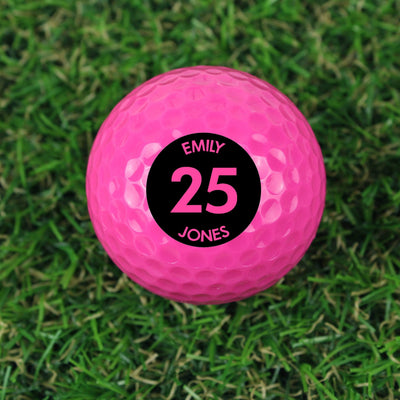Personalised Memento Keepsakes Personalised Big Age Pink Golf Ball