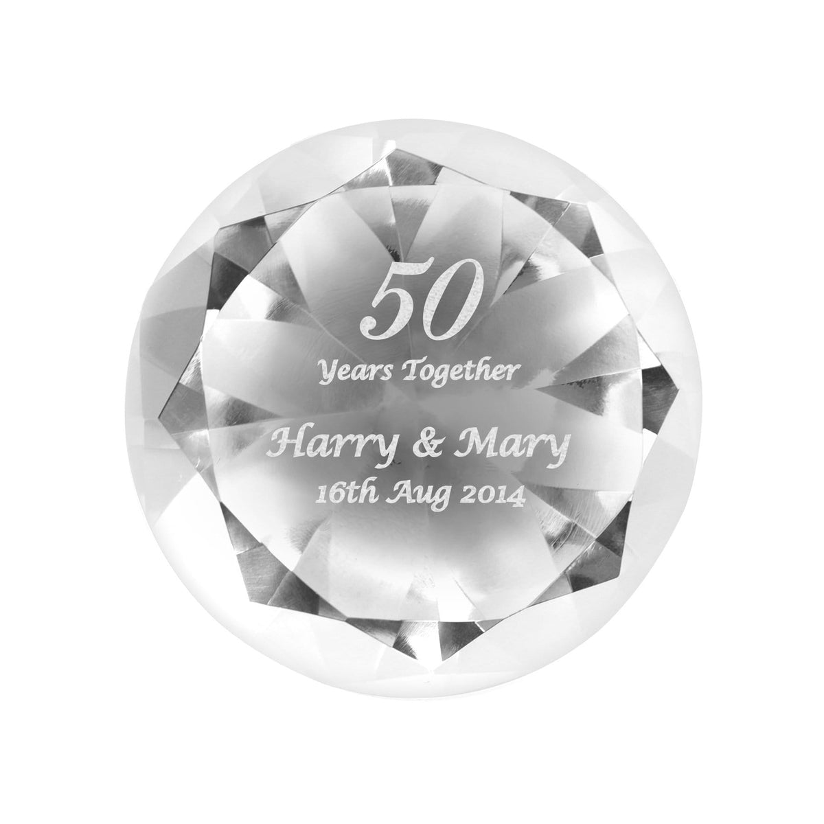 Personalised Memento Ornaments Personalised Big Numbers Diamond Paperweight