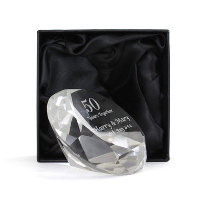 Personalised Memento Ornaments Personalised Big Numbers Diamond Paperweight