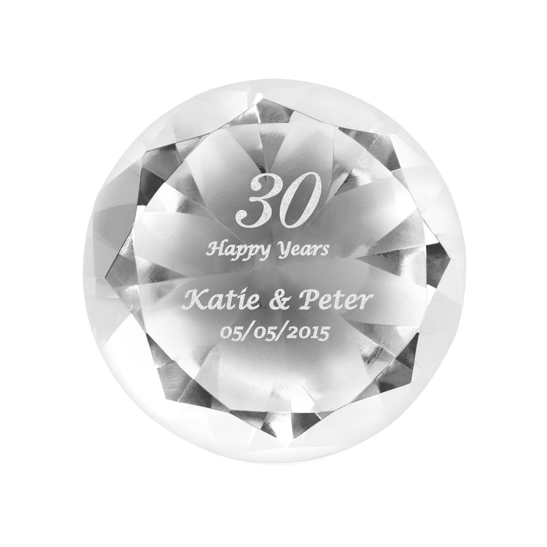 Personalised Memento Ornaments Personalised Big Numbers Diamond Paperweight