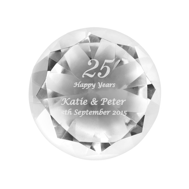 Personalised Memento Ornaments Personalised Big Numbers Diamond Paperweight