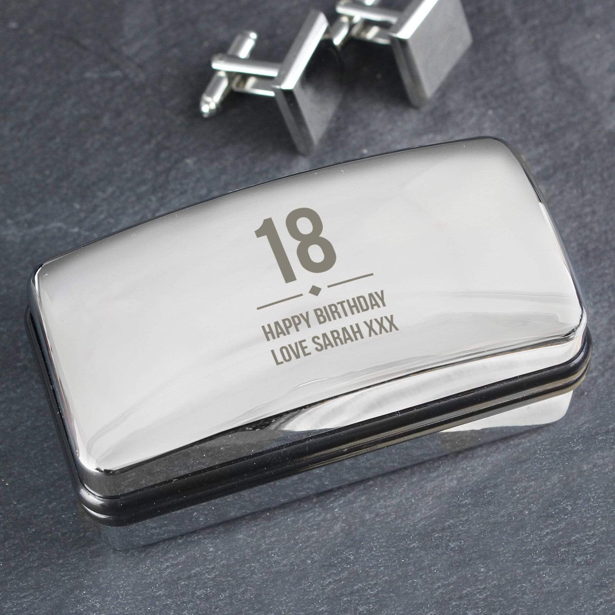 Personalised Memento Jewellery Personalised Birthday Big Age Cufflink Box