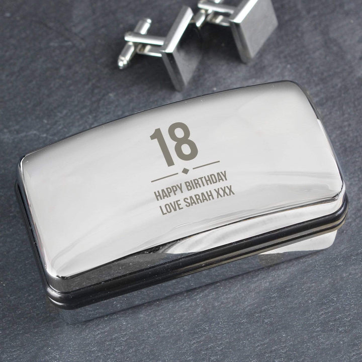 Personalised Memento Jewellery Personalised Birthday Big Age Cufflink Box