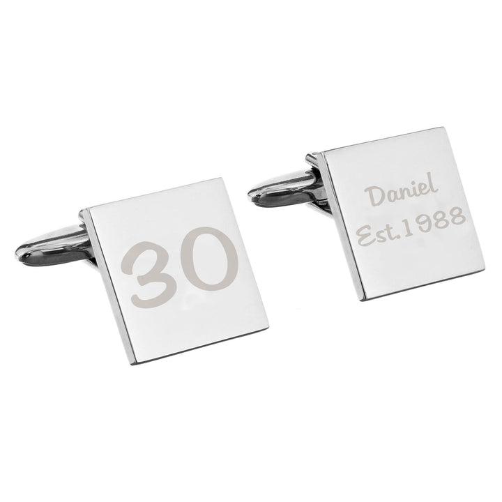 Personalised Memento Jewellery Personalised Birthday Big Age Cufflinks
