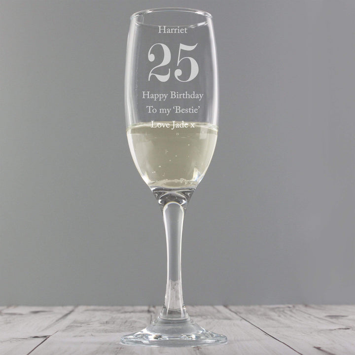 Personalised Memento Glasses &amp; Barware Personalised Birthday Big Age Flute