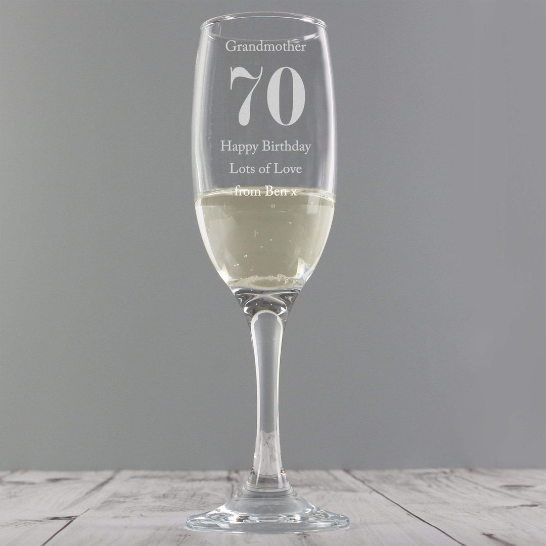 Personalised Memento Glasses &amp; Barware Personalised Birthday Big Age Flute