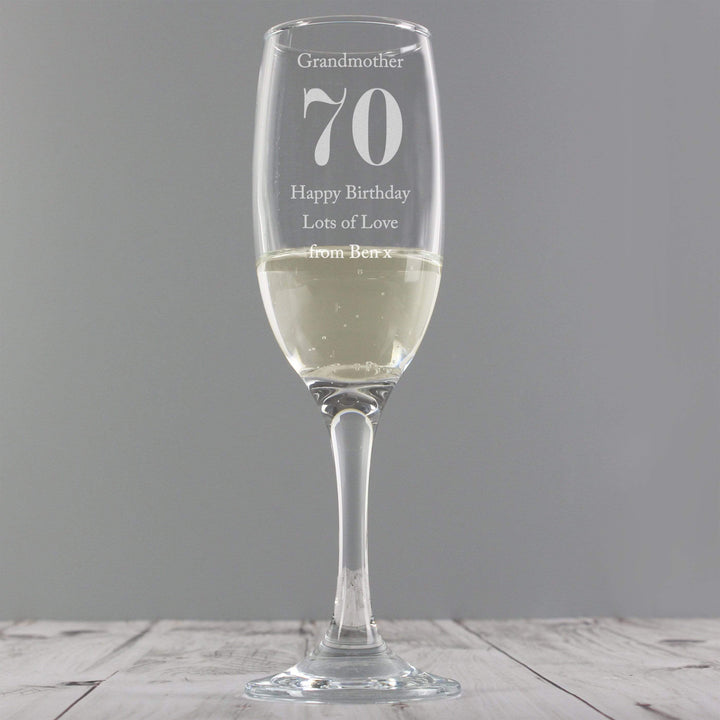 Personalised Memento Glasses &amp; Barware Personalised Birthday Big Age Flute