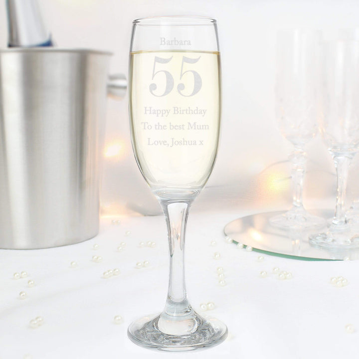 Personalised Memento Glasses &amp; Barware Personalised Birthday Big Age Flute