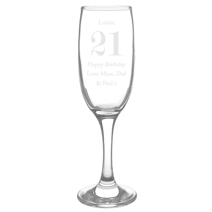 Personalised Memento Glasses &amp; Barware Personalised Birthday Big Age Flute