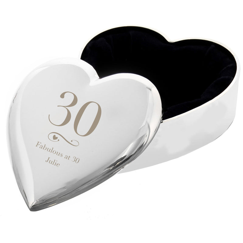 Personalised Memento Trinket, Jewellery & Keepsake Boxes Personalised Birthday Big Age Heart Trinket Box