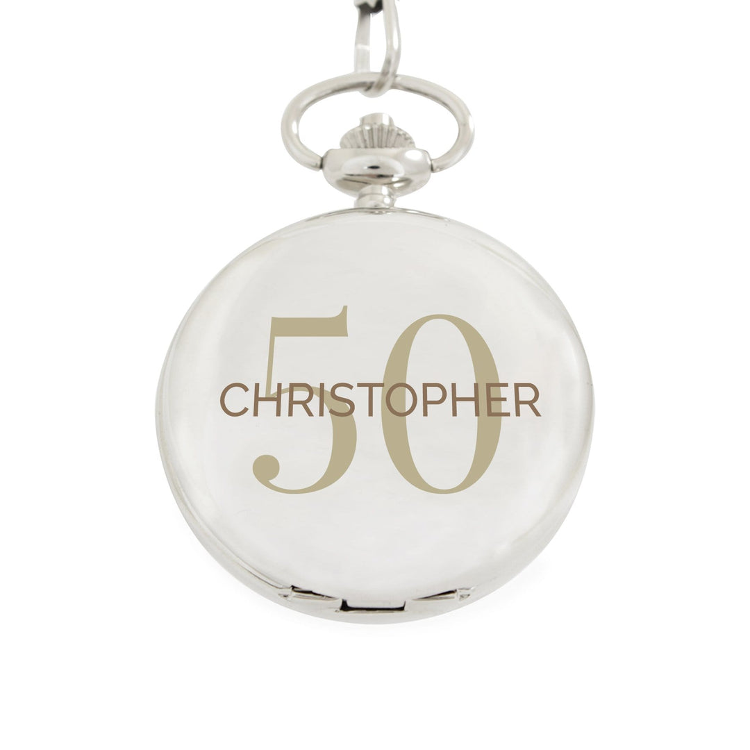 Personalised Memento Clocks &amp; Watches Personalised Birthday Big Age Pocket Fob Watch
