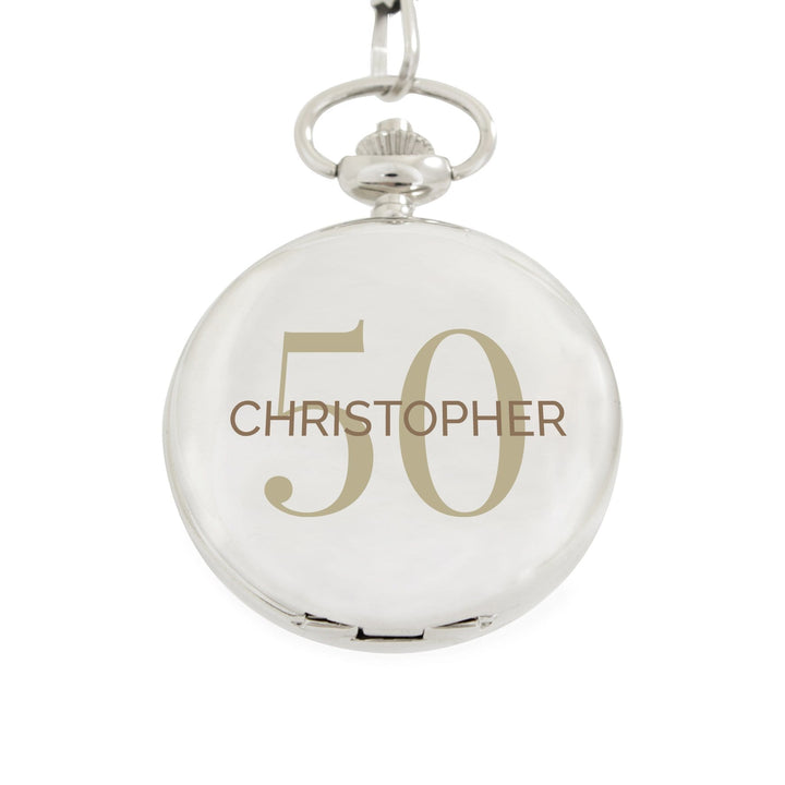 Personalised Memento Clocks &amp; Watches Personalised Birthday Big Age Pocket Fob Watch
