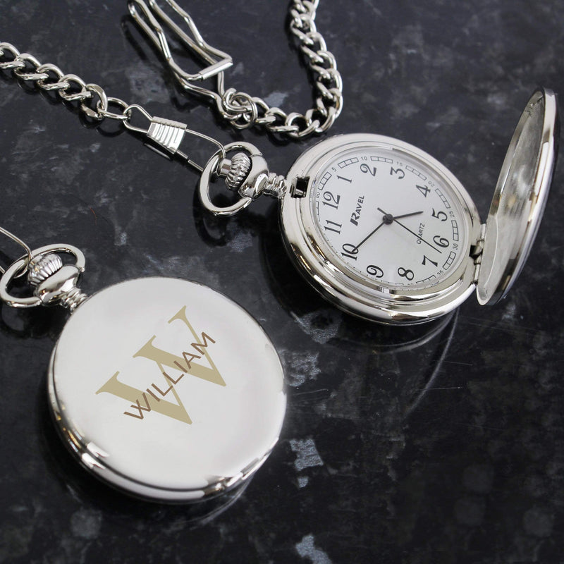 Personalised Memento Clocks & Watches Personalised Birthday Big Age Pocket Fob Watch