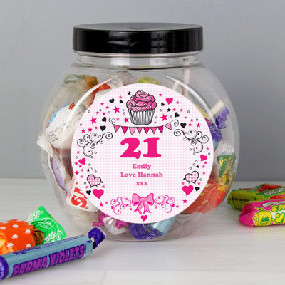 Personalised Memento Food & Drink Personalised Birthday Big Age Sweet Jar