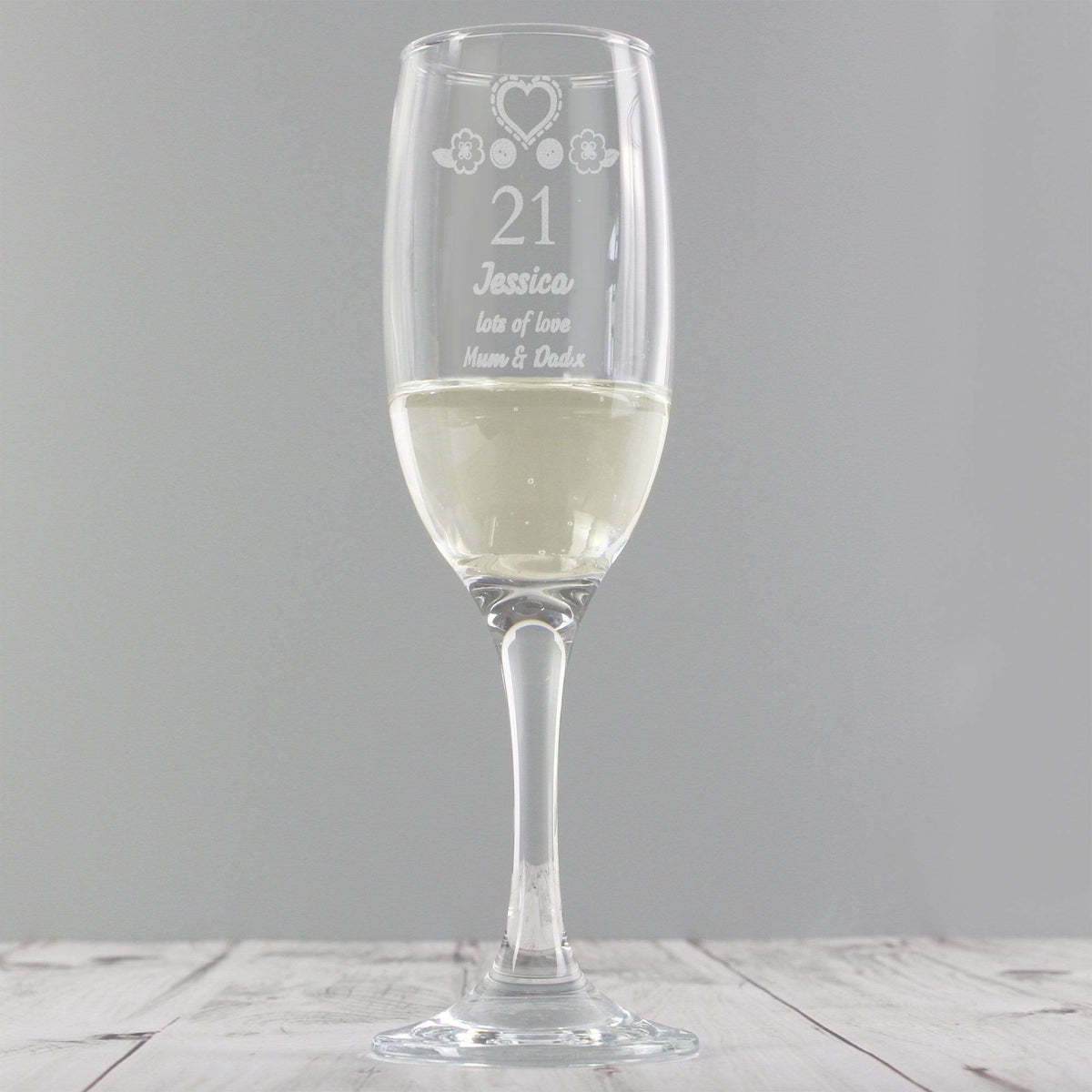 Personalised Memento Glasses & Barware Personalised Birthday Craft Flute Glass