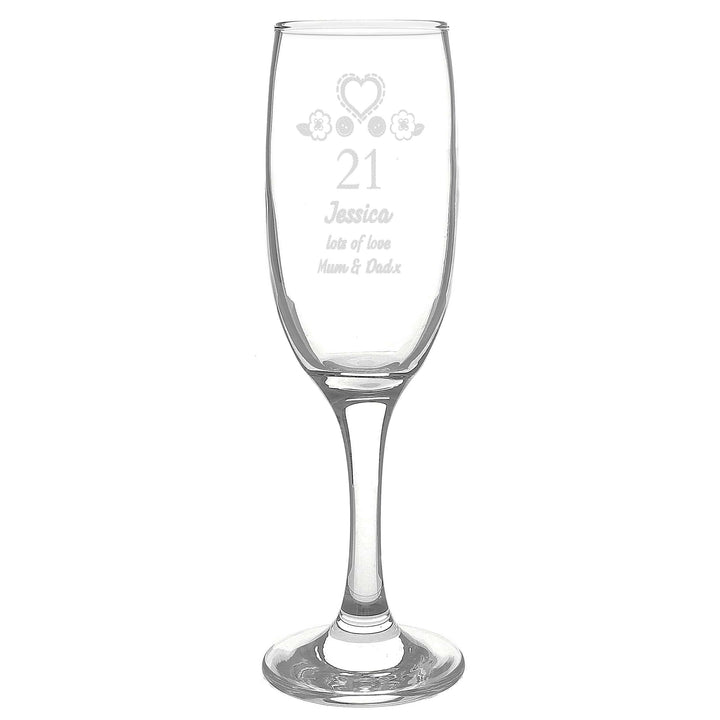 Personalised Memento Glasses &amp; Barware Personalised Birthday Craft Flute Glass