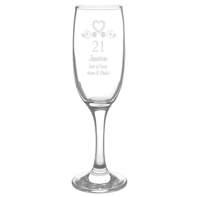 Personalised Memento Glasses & Barware Personalised Birthday Craft Flute Glass