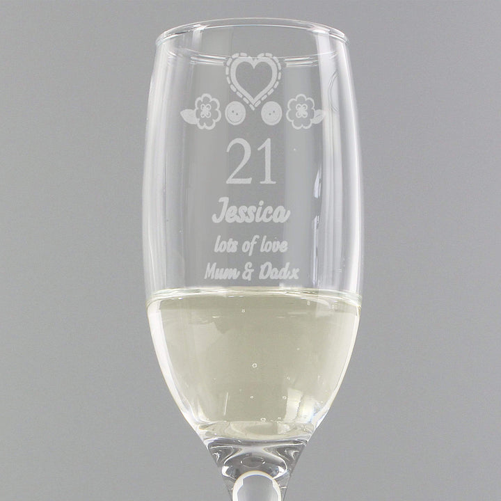 Personalised Memento Glasses &amp; Barware Personalised Birthday Craft Flute Glass