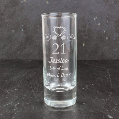 Personalised Memento Glasses & Barware Personalised Birthday Craft Shot Glass Engraved