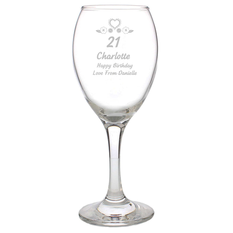 Personalised Memento Glasses & Barware Personalised Birthday Craft Wine Glass