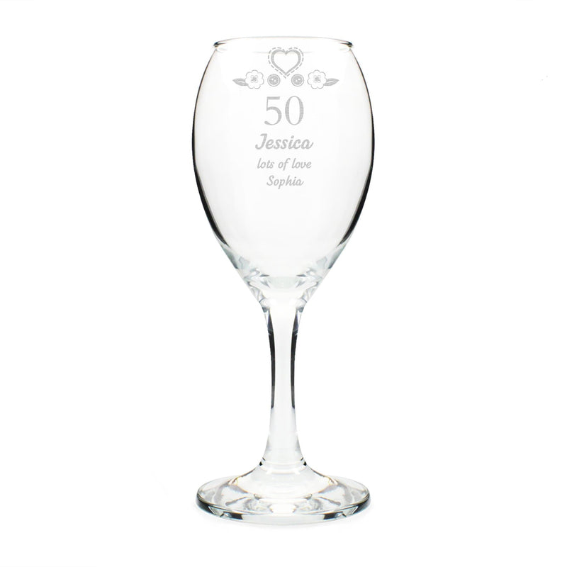 Personalised Memento Glasses & Barware Personalised Birthday Craft Wine Glass