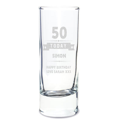 Personalised Memento Glasses & Barware Personalised Birthday Star Shot Glass