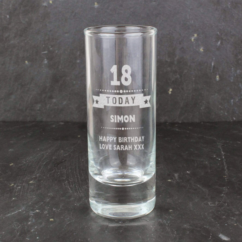 Personalised Memento Glasses & Barware Personalised Birthday Star Shot Glass