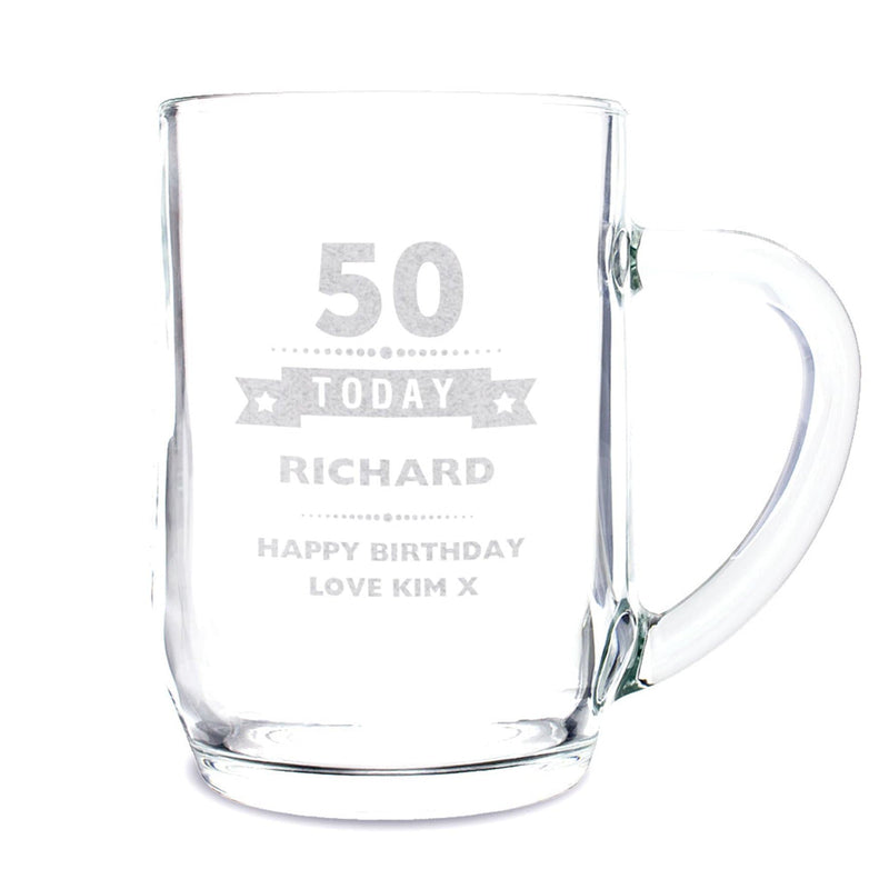 Personalised Memento Glasses & Barware Personalised Birthday Star Tankard