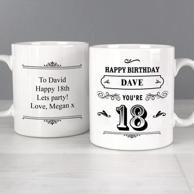 Personalised Memento Mugs Personalised Birthday Vintage Typography Mug