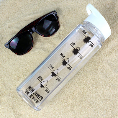 Personalised Memento Mealtime Essentials Personalised Black 'Hydration Tracker' Island Water Bottle