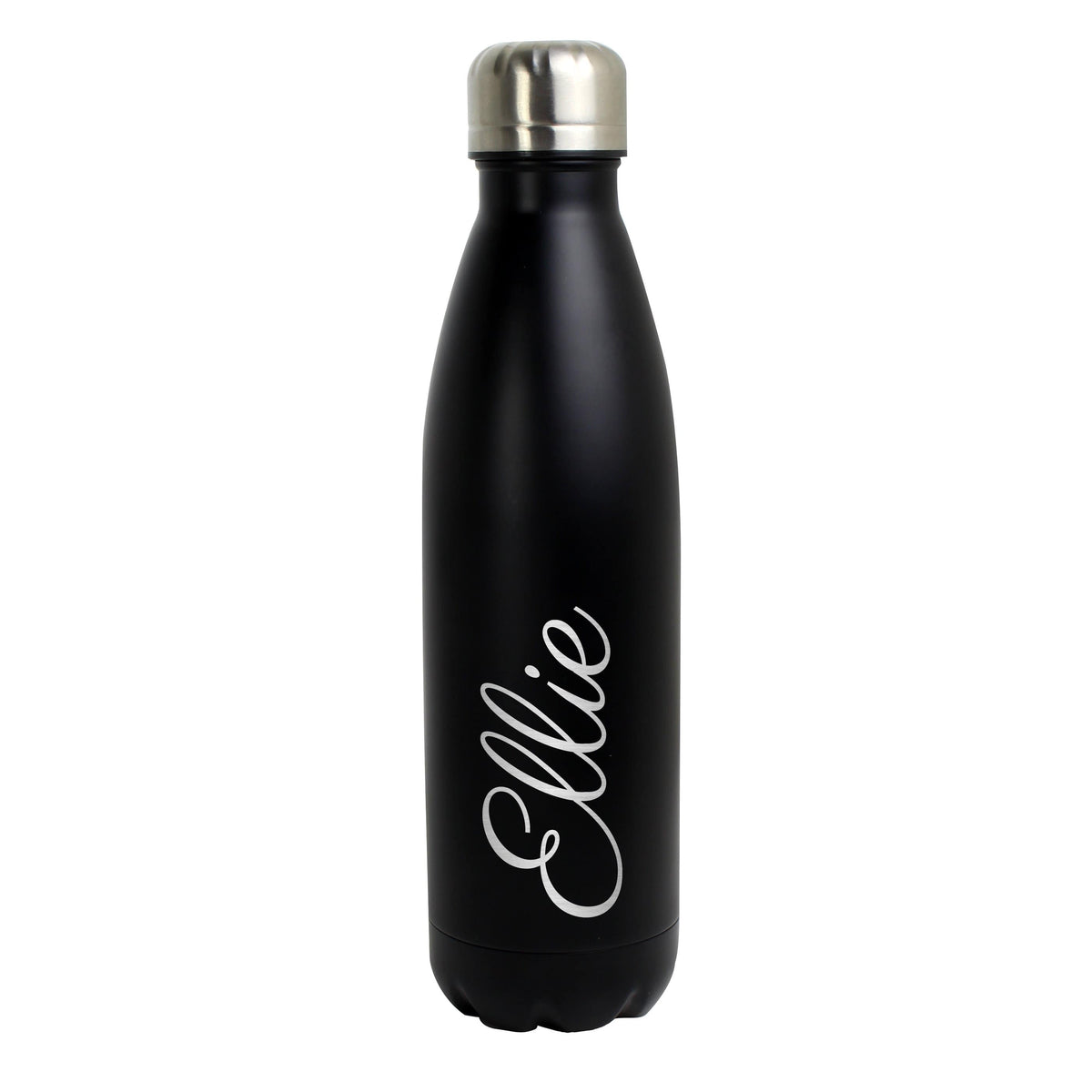 Personalised Memento Food & Drink Personalised Black Metal Insulated Drinks Bottle