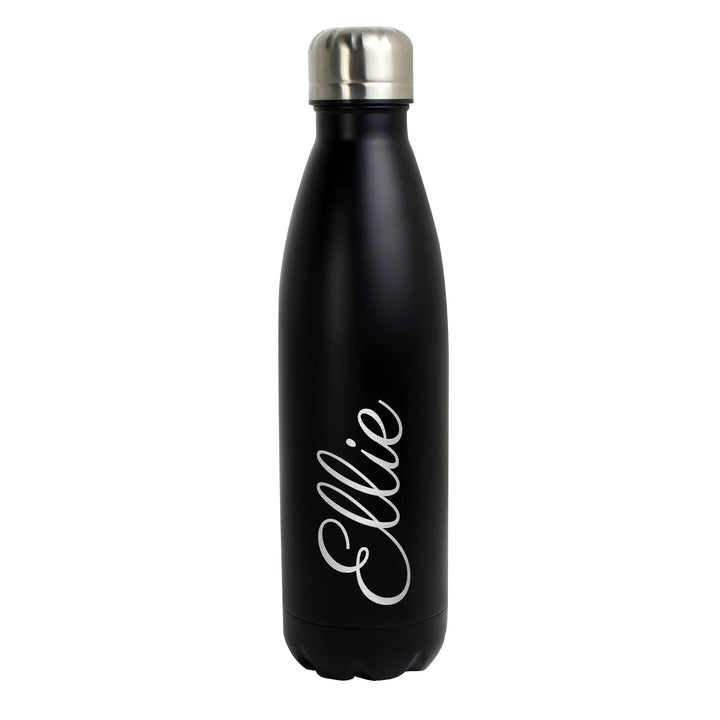 Personalised Memento Food &amp; Drink Personalised Black Metal Insulated Drinks Bottle