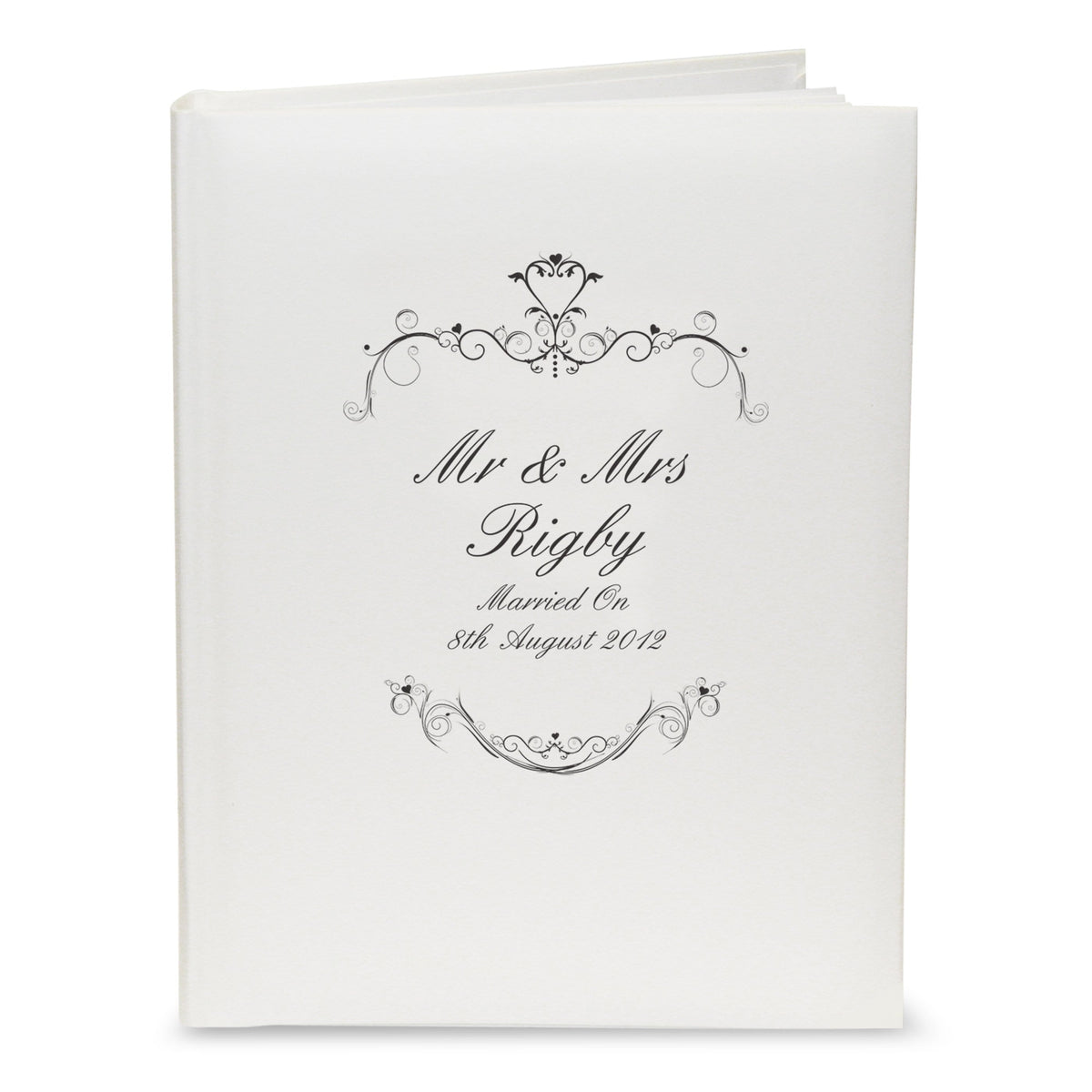 Personalised Memento Photo Frames, Albums and Guestbooks Personalised Black Ornate Swirl Traditional Album