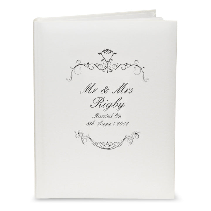 Personalised Memento Photo Frames, Albums and Guestbooks Personalised Black Ornate Swirl Traditional Album