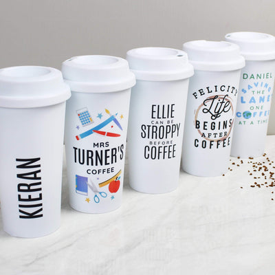 Personalised Memento Personalised Black Text Slogan Insulated Eco Travel Cup