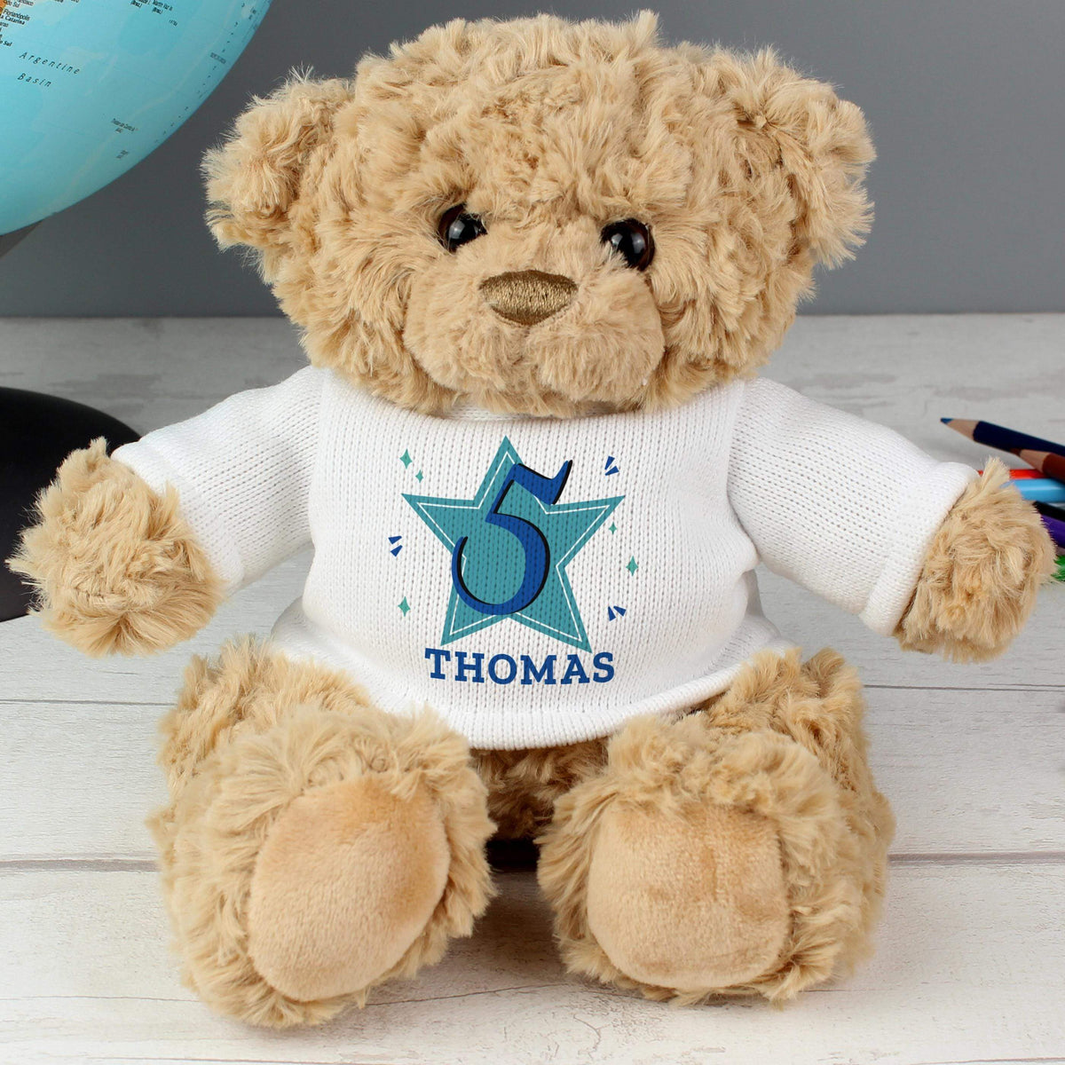 Personalised Memento Personalised Blue Big Age Teddy Bear