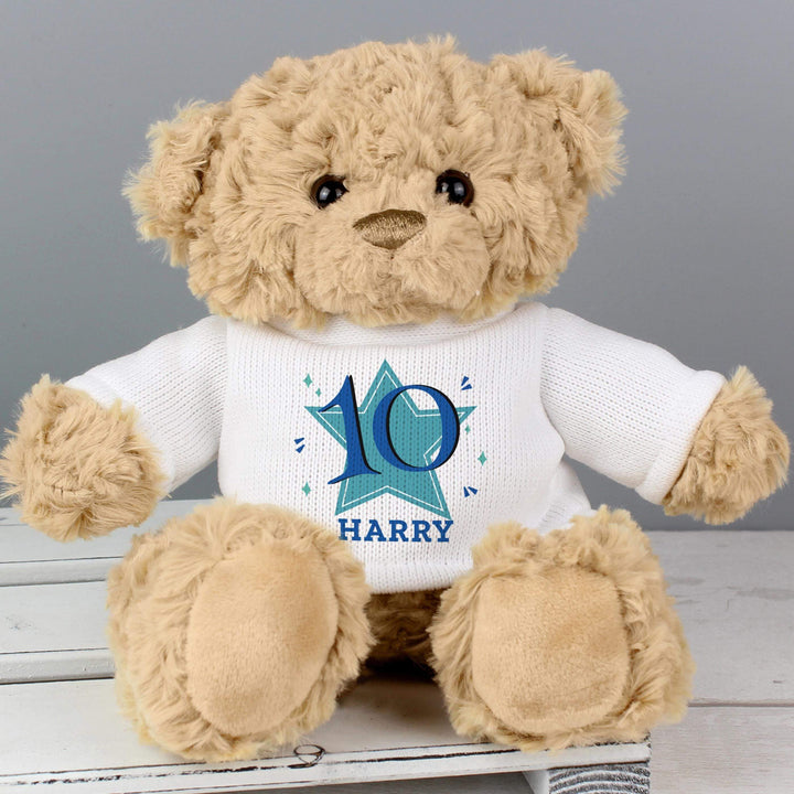 Personalised Memento Personalised Blue Big Age Teddy Bear